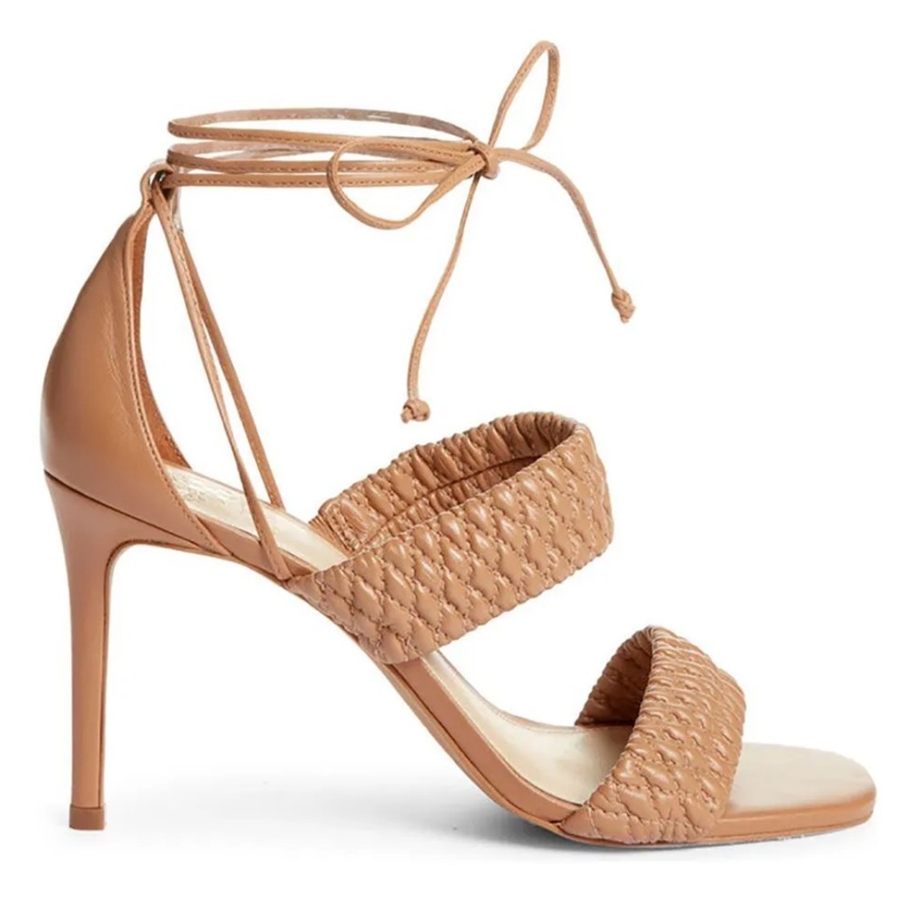 VINCE CAMUTO Antilique Strappy Tie Ankle Sandal In Tan/Nude Size 8